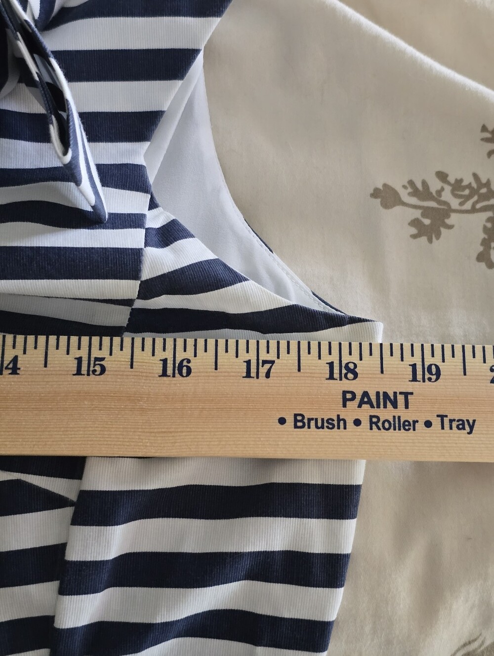 Sara Campbell Navy and White Striped Sleeveless Fit-and-Flare Dress - Picture 7 of 12